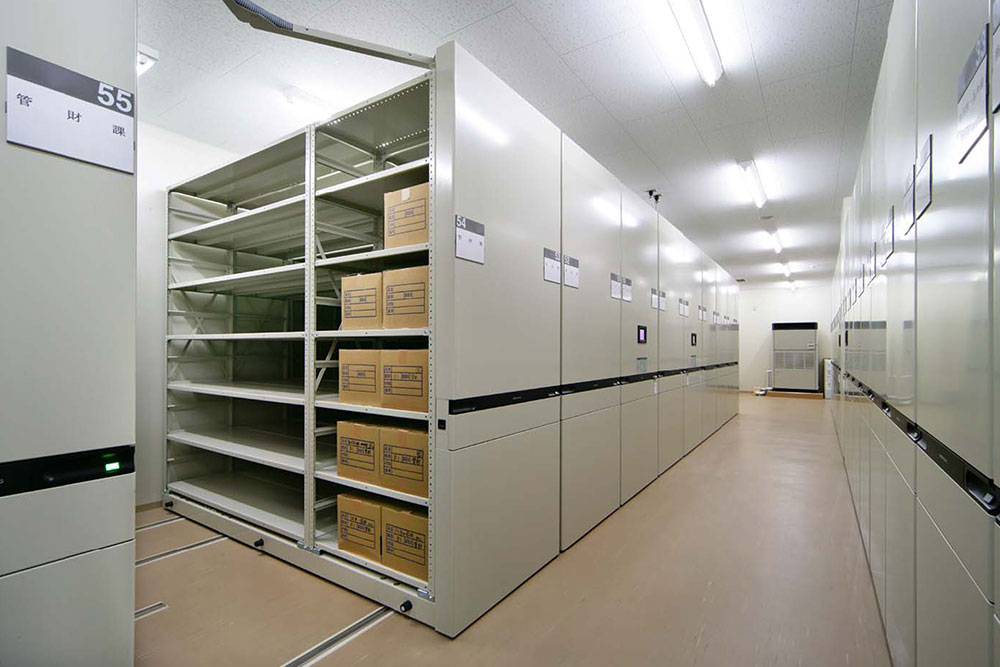 高層式・積層式移動物品棚・文書保管移動棚